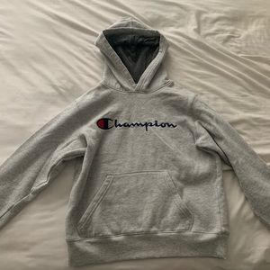 light gray champion hoodie pullover